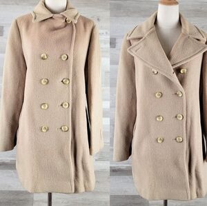 Elegant Tan Pea Coat for Women